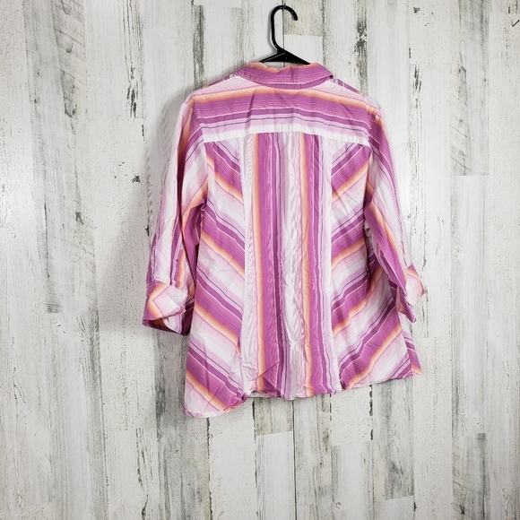 Lane Bryant colorful striped button down 18/20 - Picture 5 of 8